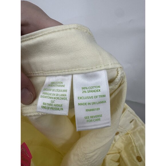 Lilly Pulitzer South Ocean High Rise Lemon Meringue Yellow Straight Leg Jean 12 - Picture 5 of 10